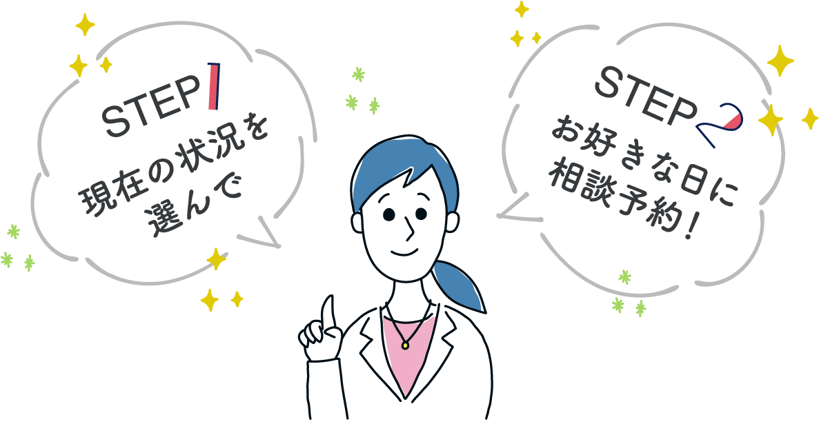 簡単2ステップで無料相談!