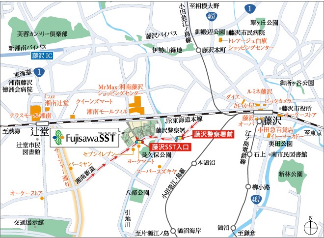 『Fujisawa サスティナブル・スマートタウン』現地案内図